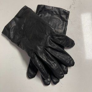 Ladies Cara by Gates Lined Black Leather Gloves Size Medium